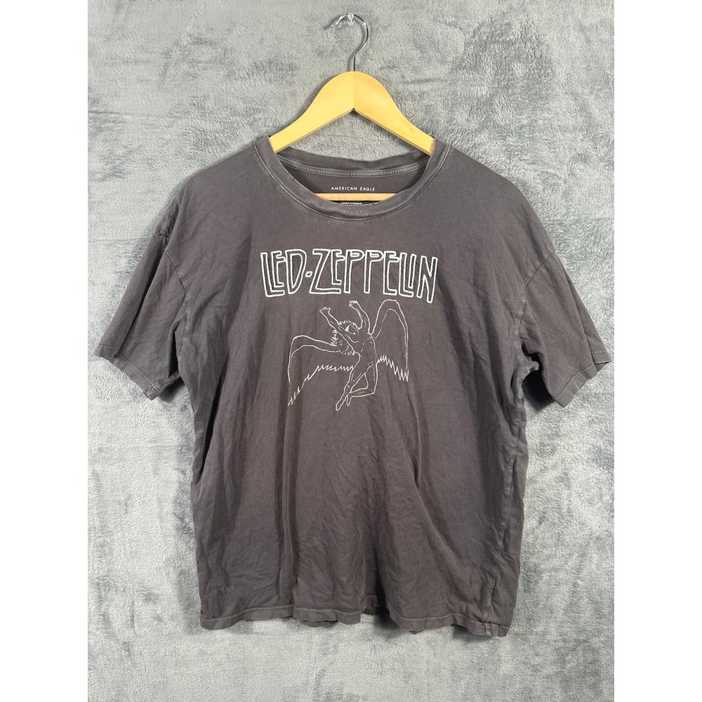 American Eagle Led Zeppelin Graphic T-Shirt Faded Black XS/S Swan Song Icarus